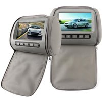 Ej.Life 7-Zoll-HD-Auto-Kopfstützen-LCD-Videoplayer mit Reißverschlussabdeckung, Fernbedienung, MP5-Display, Grau, Universell, Mehrsprachig von EJ.LIFE