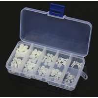 Polyamid Schrauben, 150 Stück M2 M2.5 M3 M4 M5 Nylon Schraubenmuttern Schrauben Muttern Unterlegscheiben-Sortiment in Box - Ej.life von EJ.LIFE