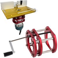 Ej.life - Router Lift Basis, Aluminiumlegierung Edelstahl 4 Backen Klemmung, Router Tabelle Hebesystem Basis, für kleine Trimming Maschinen, kleine von EJ.LIFE