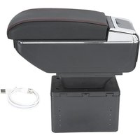 Ej.Life mittelarmlehne universal auto,Kopfstütze und Armlehne Universal Car Center Console Armrest Box Container Verstellbar mit USB-Schnittstelle von EJ.LIFE