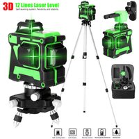 Ej.life - 3 x 360° 3D-Laser-Nivelliergerät mit 12 Linien, selbstausgleichender grüner Laser-Nivelliergerät, rotierendes horizontales vertikales von EJ.LIFE