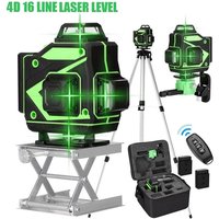 Ej.life - 360° selbstnivellierende Laser-Wasserwaage, 16 Linien, 4D-Grünlaser, horizontale vertikale Linie, 2 x 2400 mAh wiederaufladbare Batterie, von EJ.LIFE
