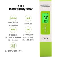 Ej.life - 5-in-1-Digital-Meerwasserqualitätstester, tragbar, SG/Salzgehalt/Temperatur/TDS/EC für Pools, Aquarien und Salzwasser Ej.life - 5-in-1-Digital-Meerwasserqualitätstester, tragbar, SG/Salzgehalt/Temperatur/TDS/EC für Pools, Aquarien und Salzwasser von EJ.LIFE