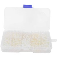 Nylon Schraube Mutter, 800 Stück M3 Nylon Schraube Mutter Set Unterlegscheibe Kombinationssatz Befestigungselemente (Weiß) von EJ.LIFE