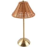 Fockety Kabellose Boho-Rattan-Tischlampe, wiederaufladbares dimmbares LED-Licht mit 3 Farbtemperatureinstellungen, für Nachttisch, Schreibtisch, von EJ.LIFE