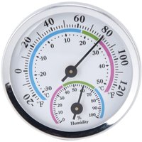 Innenthermometer mit Hygrometer, Mini-Innenthermometer/Hygrometer 2-in-1, kompaktes Design, transparente Skala, silbernes Hygrometer für Gewächshäuser von EJ.LIFE