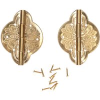 Set mit 2 Türscharnieren, kleine antike Messingscharniere mit Nagel, selbstschließend für Schränke, Schubladen, Klapptische, Haushalt Set mit 2 Türscharnieren, kleine antike Messingscharniere mit Nagel, selbstschließend für Schränke, Schubladen, Klapptische, Haushalt von EJ.LIFE