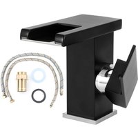 Wasserfall-Waschtischarmatur, 3-farbige LED-Farbwechsel-Wasserfall-Badezimmerarmatur für Warm- und Kaltwasser für Bad und Küche, EU-Standard 3/8 (EU Wasserfall-Waschtischarmatur, 3-farbige LED-Farbwechsel-Wasserfall-Badezimmerarmatur für Warm- und Kaltwasser für Bad und Küche, EU-Standard 3/8 (EU von EJ.LIFE