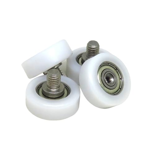 10 Stück 19 mm Außendurchmesser POM-beschichtete Rollen mit M5-Schrauben und 605-Lagern BS60519-7C1L6M5 19 x 7 mm geräuschlose Kunststofflager for Türen und Fenster von EJOVVFIP