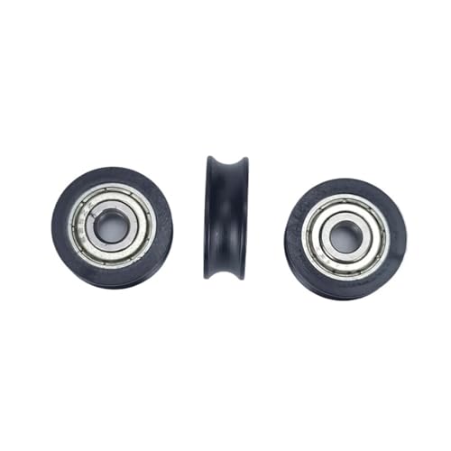 10 Stück 5 x 20 x 7 U-Nut for Tür und Fenster, schwarzes Nylon-Lagerloch 5 mm, Riemenscheiben-/Rollen-/Riemenscheiben-Durchmesser 20 mm, Dicke 7 mm.(Black) von EJOVVFIP