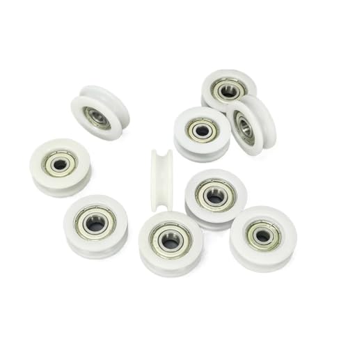 10 Stück 6 x 30 x 10 Tür- und Fenster-Nylon-Paketlager 626ZZ Innendurchmesser 6 mm, Rollendurchmesser 30 mm, Dicke 10 mm, U-Nut-Schiebetürrolle(U8X30X10 white) von EJOVVFIP