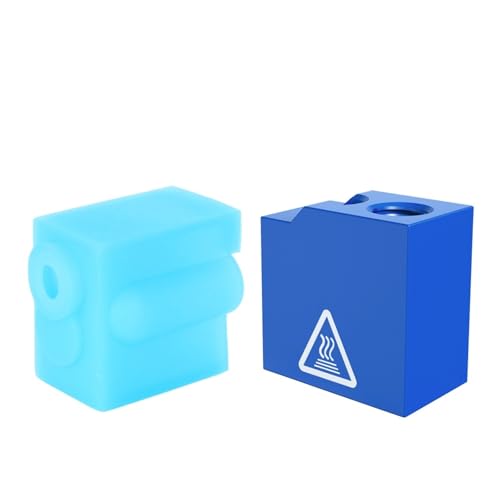 3D-Druckerteile Heizblock v6 Hotend Volcano v2 Heizblock Extruder J-Kopf Aluminium Heizblock Silikonsocken(Blue Block B-Sock) von EJPPDHCO