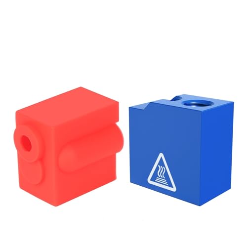 3D-Druckerteile Heizblock v6 Hotend Volcano v2 Heizblock Extruder J-Kopf Aluminium Heizblock Silikonsocken(Blue Block R- Sock) von EJPPDHCO