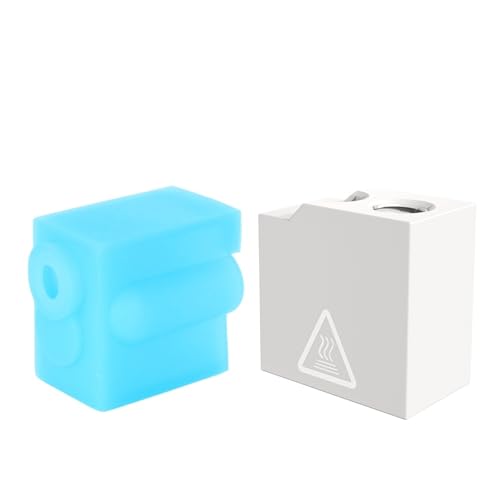 3D-Druckerteile Heizblock v6 Hotend Volcano v2 Heizblock Extruder J-Kopf Aluminium Heizblock Silikonsocken(Silver Block B-Sock) von EJPPDHCO
