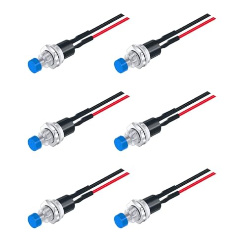 6 Stück 1 A 250 V AC 2 Pins SPST 6 Farben Normal Open Mini Momentary Push Button Switch mit vorgelöteten Drähten(6pcs blue) von EJPPDHCO
