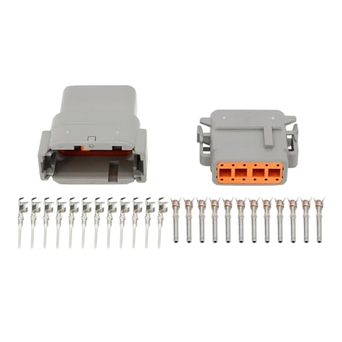 EJPPDHCO 1 Set DTM 2P-12P DTM06-2S 3S 4S DTM04-2P 3P 4P 6P 8P 12P 20-24AWG Wasserdichter Stecker mit Pins Automotive Sealed Plug(DTM04-12P DTM06-12S) von EJPPDHCO