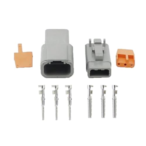 EJPPDHCO 1 Set DTM 2P-12P DTM06-2S 3S 4S DTM04-2P 3P 4P 6P 8P 12P 20-24AWG Wasserdichter Stecker mit Pins Automotive Sealed Plug(DTM04-3P DTM06-3S) von EJPPDHCO