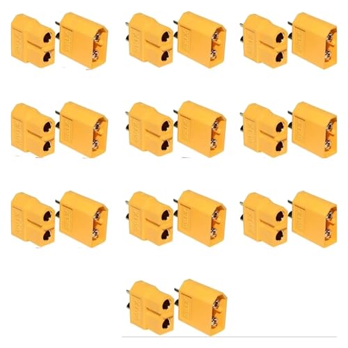 EJPPDHCO Xt60-Anschlüsse, 10 Paar Xt60-Stecker, geeignet for ferngesteuerte Lithium-Polymer-Akku-Netzstecker, Xt60-Stecker und -Buchse EJPPDHCO Xt60-Anschlüsse, 10 Paar Xt60-Stecker, geeignet for ferngesteuerte Lithium-Polymer-Akku-Netzstecker, Xt60-Stecker und -Buchse von EJPPDHCO