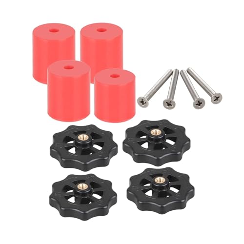 Hochtemperatur-Silikon-Abstandshalter, Hot Bed Leveling Column Platform Level Kit for Ender 3 CR-10 3D-Druckerteile(Red kit,3 Long 1 Short 4pcs) von EJPPDHCO