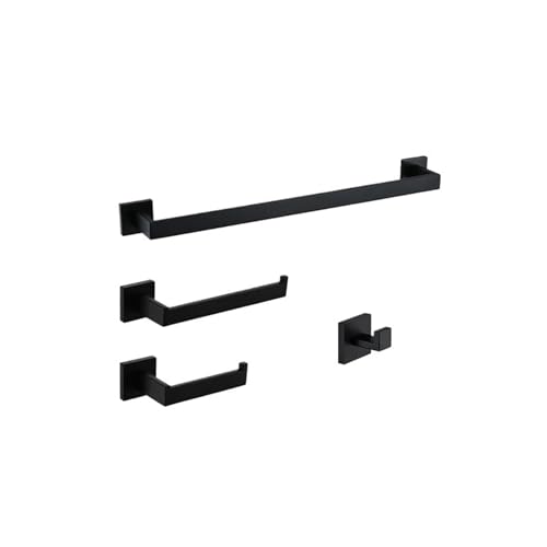 EJUOYO Griffstangen für das Bad Badezimmer-Zubehör-Set mit Wandregal Toilettenpapierhalter Bademantelhaken Handtuchhalter Bar Rack Ring Haushaltswaren(4 Piece Set A) von EJUOYO