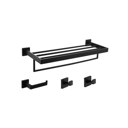 EJUOYO Griffstangen für das Bad Badezimmer-Zubehör-Set mit Wandregal Toilettenpapierhalter Bademantelhaken Handtuchhalter Bar Rack Ring Haushaltswaren(4 Piece Set C) von EJUOYO