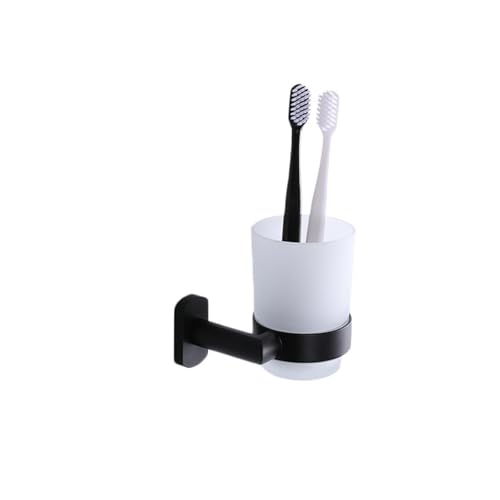 EJUOYO Griffstangen für das Bad Badezimmer-Zubehör-Sets Schwarzer Bademantelhaken Handtuchhalter Bar Rack Bar Regal Seidenpapierhalter Zahnbürstenhalter Haushaltswaren(Toothbrush Holder) von EJUOYO