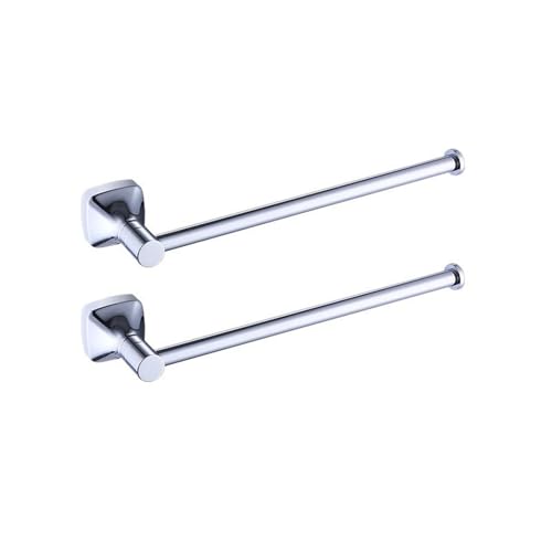 EJUOYO Griffstangen für das Bad Chrom Badezimmer Zubehör Set Wand Montiert Handtuch Halter Toilettenpapier Halter Robe Haken Hardware Set Haushaltswaren(2 PCS Towel Hanger) von EJUOYO