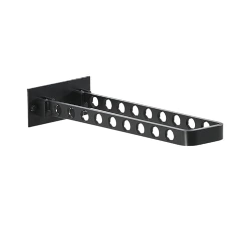 EJUOYO Griffstangen für das Bad Handtuchhalter Regal Einzelhandtuchhalter Wand Luftgebläse Rack Toilettenbürstenhalter Haken Haushaltswaren(Clothes Rack Black) von EJUOYO