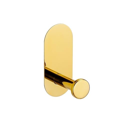 EJUOYO Griffstangen für das Bad Kein Bohren Edelstahl Handtuch Bar Papier Halter Selbst-Adhesive Handtuch Ring Robe Badezimmer Zubehör Set Haushaltswaren(Gold Hook) von EJUOYO