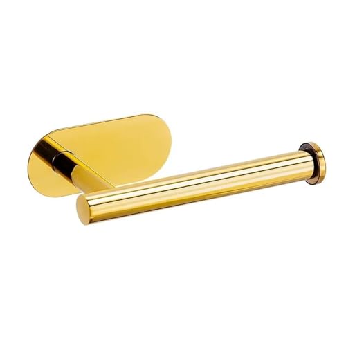 EJUOYO Griffstangen für das Bad Kein Bohren Edelstahl Handtuch Bar Papier Halter Selbst-Adhesive Handtuch Ring Robe Badezimmer Zubehör Set Haushaltswaren(Gold Paper Holder) von EJUOYO