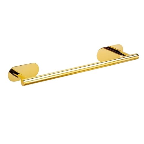 EJUOYO Griffstangen für das Bad Kein Bohren Edelstahl Handtuch Bar Papier Halter Selbst-Adhesive Handtuch Ring Robe Badezimmer Zubehör Set Haushaltswaren(Gold Towel Bar) von EJUOYO