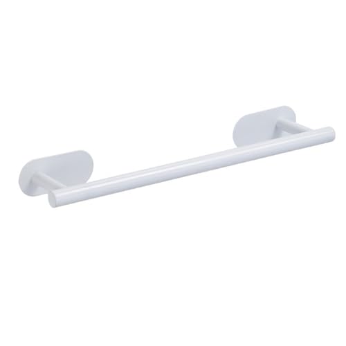 EJUOYO Griffstangen für das Bad Kein Bohren Edelstahl Handtuch Bar Papier Halter Selbst-Adhesive Handtuch Ring Robe Badezimmer Zubehör Set Haushaltswaren(White Towel Bar) von EJUOYO