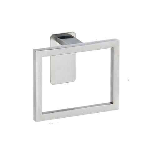 EJUOYO Griffstangen für das Bad Selbstklebende Silberne Badezimmer-Hardware-Zubehör-Set Toilettenpapierhalter Handtuchhalter Haken Badezimmer-Zubehör Haushaltswaren(Silver Towel Ring) von EJUOYO