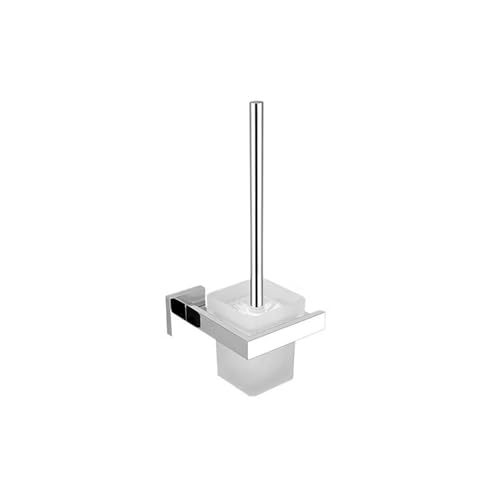Griffstangen für das Bad Quadratisches Chrom-Badezimmer-Hardware-Set – Handtuchhalter, Handtuchstange, Taschentuchhalter, Bademantelhaken für Baddekor-Zubehör Haushaltswaren(Toilet Brush Holder) von EJUOYO