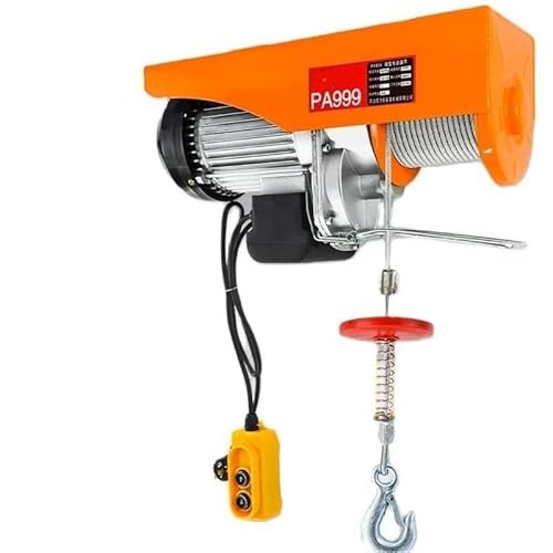 elektrische seilwinde 220V PA200-PA600 12-20M Mini-Elektro-Hebekran Haushalt Kleiner Hebezeug 1t/0,5 Tonnen Dekoration Windenhebezeug Motorkran(PA400-12M) von EJUOYO
