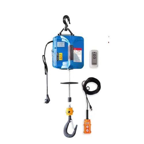 elektrische seilwinde 500 KG Last Tragbare Elektrische Winde Traktion Hebezeug Kleiner Kran Dekoration Kran Hoist Hebewerkzeug Motorkran(Manual,100 Kg 25m) von EJUOYO