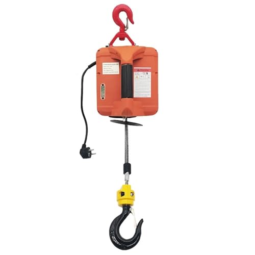 elektrische seilwinde 500 KG Last Tragbare Elektrische Winde Traktion Hebezeug Kleiner Kran Dekoration Kran Hoist Hebewerkzeug Motorkran(Remote control,500 Kg 7.6m) von EJUOYO