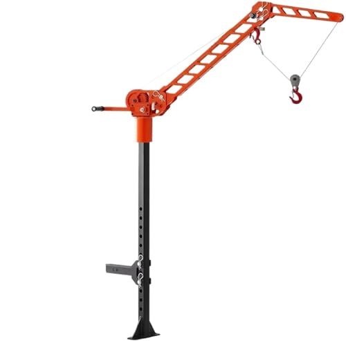 elektrische seilwinde Montierter Kran – 600 lbs Tragfähigkeit, 2-Zoll-Receiver-Hitch-Hebezeug, 360°-Schwenkwinden-Hebe-Gamrel-Set Motorkran von EJUOYO