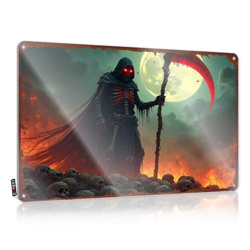 Schilder für Schlafzimmer, Tür, Totenkopf, bedeckter Boden unter einem Vollmond, lustige Heimdekoration, Vintage-Schilder, Metall, 30 x 40 cm Schilder für Schlafzimmer, Tür, Totenkopf, bedeckter Boden unter einem Vollmond, lustige Heimdekoration, Vintage-Schilder, Metall, 30 x 40 cm von EJXN