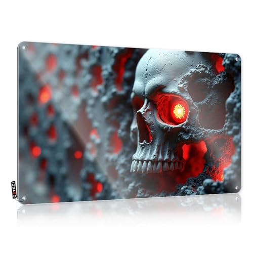 Türschild für Schlafsaal, feuriger Totenkopf im Lava-ähnlichen Hintergrund, lustiges Warnschild, Barzubehör, Männerhöhle, 30 x 40 cm Türschild für Schlafsaal, feuriger Totenkopf im Lava-ähnlichen Hintergrund, lustiges Warnschild, Barzubehör, Männerhöhle, 30 x 40 cm von EJXN