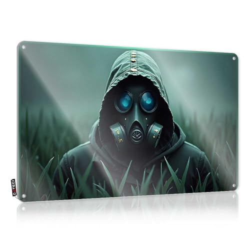 Türschild für Wohnheimzimmer, Person mit Gasmaske inmitten von hohem Gras, lustiges Warnschild, Barzubehör, Männerhöhle, 30 x 40 cm Türschild für Wohnheimzimmer, Person mit Gasmaske inmitten von hohem Gras, lustiges Warnschild, Barzubehör, Männerhöhle, 30 x 40 cm von EJXN