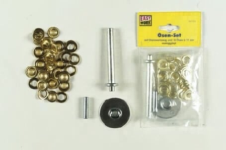 Easy Work Oesenset, 15 Ösen a 11mm, vermessingt von EK/servicegroup