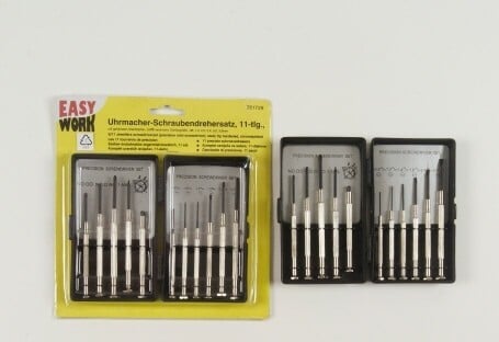 Easy Work Uhrmacher-Schraubendrehersatz, 11teilig, gehärtete Sta von EK/servicegroup