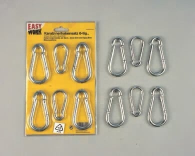 Karabinerhakensatz, 6-tlg., von EK/servicegroup