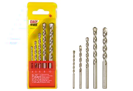 Steinbohrersatz, 5-tlg.,4, 5, 6, 8 und 10mm, C45 Stahl von EK/servicegroup