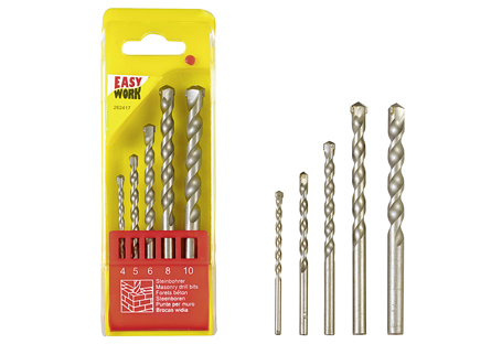 Steinbohrersatz, 5-tlg.,4, 5, 6, 8 und 10mm, C45 Stahl Steinbohrersatz, 5-tlg.,4, 5, 6, 8 und 10mm, C45 Stahl von EK/servicegroup