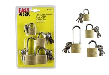 Vorhangschlosssatz, 4-tlg. 1x 38x105mm Stahl Vorhangschlosssatz, 4-tlg. 1x 38x105mm Stahl von EK/servicegroup