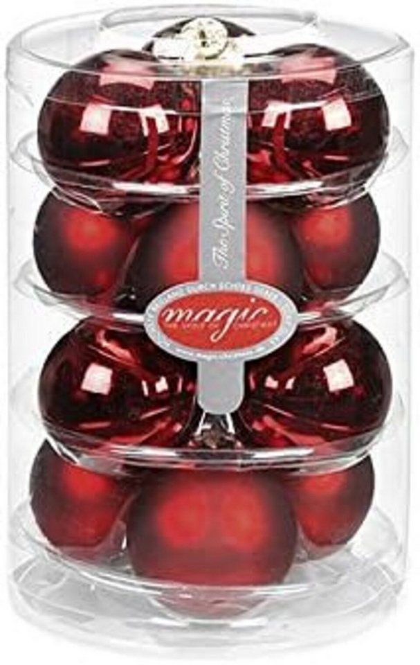 EK Germany Weihnachtsbaumkugel Glas-Baumkugel Ø 4 cm, dunkelrot/glanz/matt (20er Pack) (1 St) von EK Germany