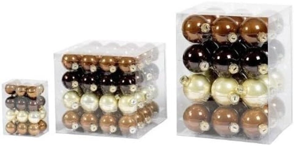 EK Germany Weihnachtsbaumkugel Glas-Kugel braun ø4cm 64st. (1 St) von EK Germany