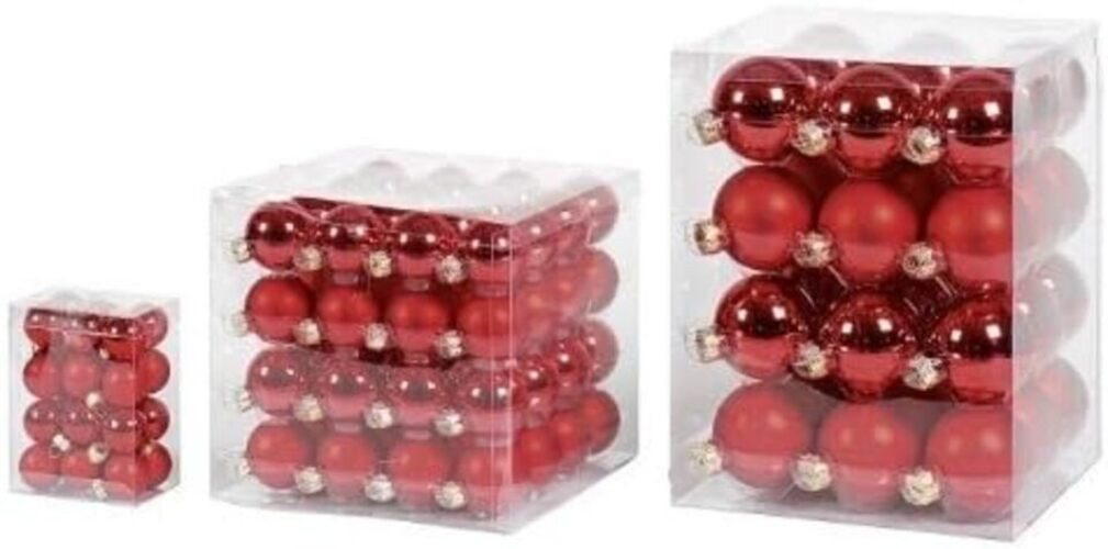 EK Germany Weihnachtsbaumkugel Glas-Kugel rot ø2,5cm 24st. (1 St) von EK Germany